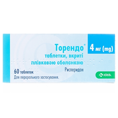 ТОРЕНДО® таблетки, вкриті плівковою оболонкою по 4 мг, по 10 таблеток у блістері, по 6 блістерів у картонній коробці